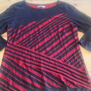 Dana Buchman‎ Black and Red Knit Top women’s medium Preloved